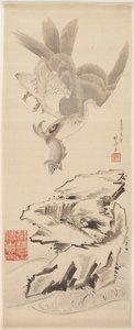 Hawk and Fish, Late 18th-Early 19th Century by Katsushika Hokusai