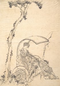 Lady in a Chariot by Katsushika Hokusai