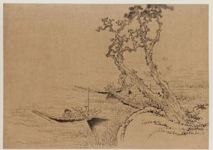 Landscape: Figures Fishing from Boats by Katsushika Hokusai