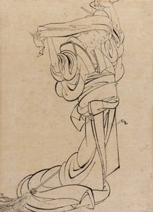 Maiden Playing a Samisen by Katsushika Hokusai