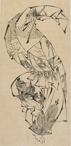 Male Dancer, Manzai, Late 18th-Early 19th Century by Katsushika Hokusai