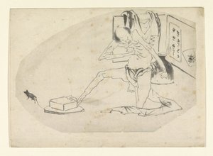 Man in Loincloth, a Box, and a Mouse