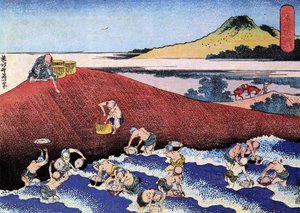 A Thousand Views of the Ocean, Japan: Fishermen on the Shore by Katsushika Hokusai