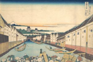 Nihonbashi in Edo, from the Series Thirty-six Views of Mount Fuji