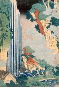 Ona Waterfall on the Kisokaido, 1827 by Katsushika Hokusai