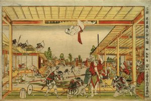 Perspective View of the Night Attack of the 47 Loyal Retainers by Katsushika Hokusai