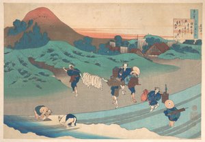 Poem by Empress Jitō, from the Series One Hundred Poems Explained by the Nurse by Katsushika Hokusai