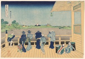 Sazai Hall at the Temple of the Five Hundred Arhats, from the series "Thirty-six Views of Mount Fuji" by Katsushika Hokusai