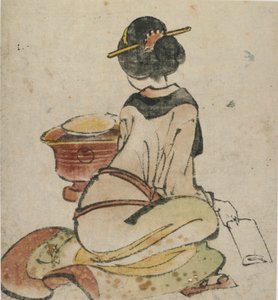 Seated figure of a woman by Katsushika Hokusai
