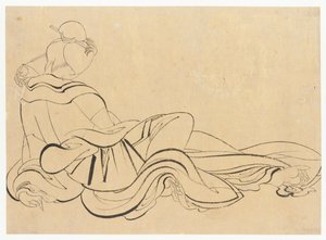 Seated woman scratching her head