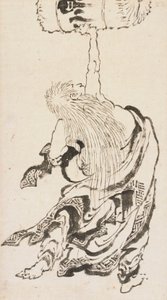 Shojo Lifting a Sake Keg, Edo period by Katsushika Hokusai