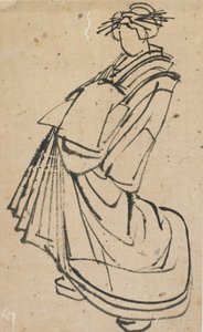 Sketch of a courtesan, late 18th-early 19th century by Katsushika Hokusai