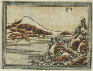 Snow at Dusk at Hira, from the series Eight Views of Omi in Etching Style by Katsushika Hokusai