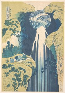 The Amida Falls in the Far Reaches of the Kisokaido Road, from the Series A Tour of Waterfalls in Various Provinces by Katsushika Hokusai