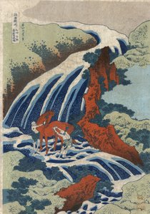 The Yoshitsune Horse-Washing Falls at Yoshino, Izumi Province by Katsushika Hokusai
