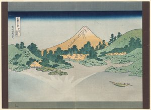 Thirty-Six Views of Mt. Fuji: The Surface of Lake Misaka in Kai Province