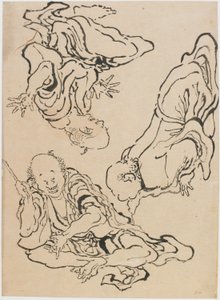Three Men Gesticulating by Katsushika Hokusai