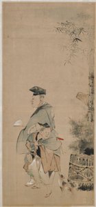 Two Entertainers Strolling on the New Year, Edo period
