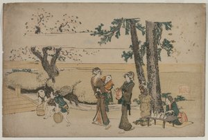 Woman Passing a Roadside Shop Near Oji by Katsushika Hokusai