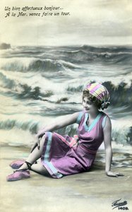 Woman on the Beach, c. early 1900s