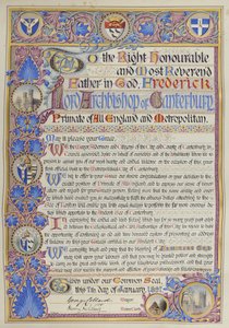 Written Address of Welcome to Archbishop Frederick Temple