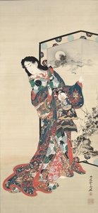 Beauty Before a Screen by Kawanabe Kyosai