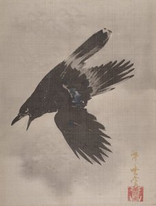 Crow Flying in the Snow by Kawanabe Kyosai