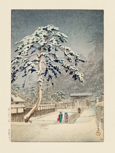 Honmon Temple, Ikegami (1931) by Kawase Hasui