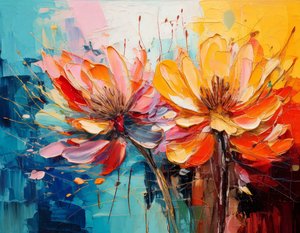 Vibrant Impasto Blooms by Kay Shanley