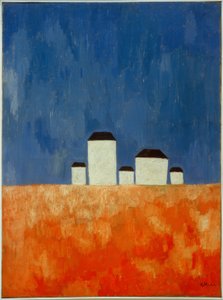Landscape with Five Houses by Kazimir Severinovich Malevich