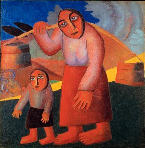 Peasant with buckets by Kazimir Severinovich Malevich