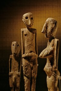 Hippo & Elephant ivory figurines, 2 ft tall, from Beersheba valley, shaped figurines by Kenneth Garrett