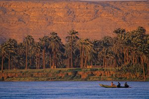 Nile River scenic, Egypt, near Amarna