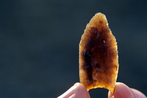 Peopling the Americas, Folsom Point, Black Water Draw, New Mexico, stone point, 2008
