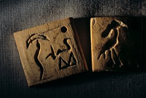Predynastic ivory label, earliest writing, Dr. Gunter Dreyer, Egypt