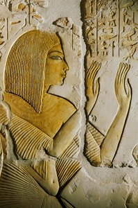 Tomb of Maia; Egypt; Archaeology; New Kingdom; Saqqara, Amarna period, art by Kenneth Garrett