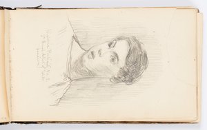 Sketchbook Page: Historic Portrait No. 3 (Self-Portrait) by Kenyon Cox