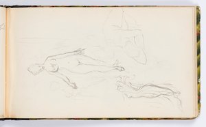 Sketchbook Page: Nude Female Figures by Kenyon Cox