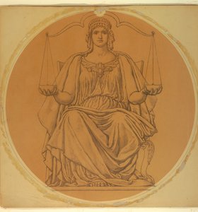 Study for "Justice," Lunette in Hudson County Courthouse, Jersey City, NJ