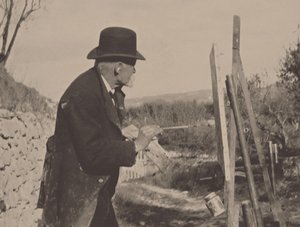 Paul Cézanne painting at Les Lauves, 1906 by Ker Xavier Roussel