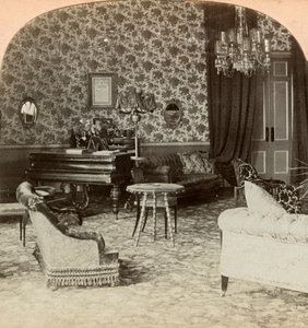 Drawing Room of the Presidency, Lord Roberts Headquarters, Bloemfontein, South Africa by Keystone View Company