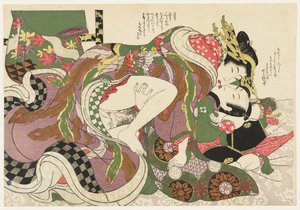 Last Customer of the Evening in the Yoshiwara, from Selections from the Brocade Quarter by Kikukawa Eizan