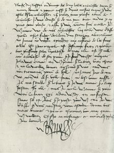 Letter from King René of Anjou, 15th Century, 1934