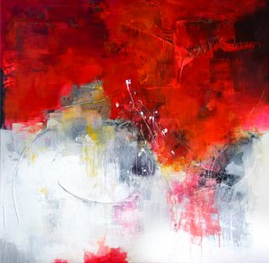 Dynamic Red White Abstract