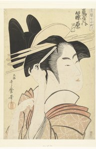 Bust Portrait of the Courtesan Shinowara from the Tsuruya House (The Seven Komachi from the Pleasure Houses) by Kitagawa Utamaro