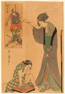 Catching a Mouse by Kitagawa Utamaro