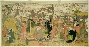 Cherry Blossom Banquet by Kitagawa Utamaro