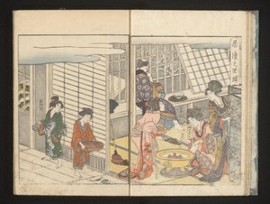 Courtesans and Guest During Winter Morning by Kitagawa Utamaro