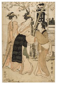 Display of Treasures at Mimeguri Shrine by Kitagawa Utamaro