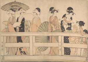 Enjoying the Cool Evening Breeze on the Bridge, ca. 1800